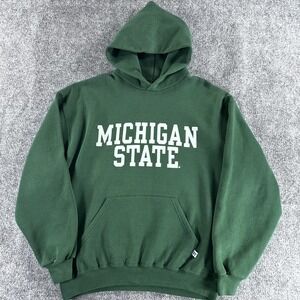 Vintage Russell Athletic Michigan State Spartans Hoodie - Green - Size L